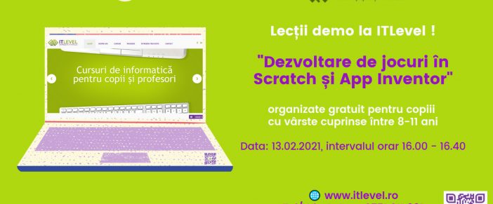 Lectie demo la ITLevel “Dezvoltare de jocuri in Scratch si App Inventor”